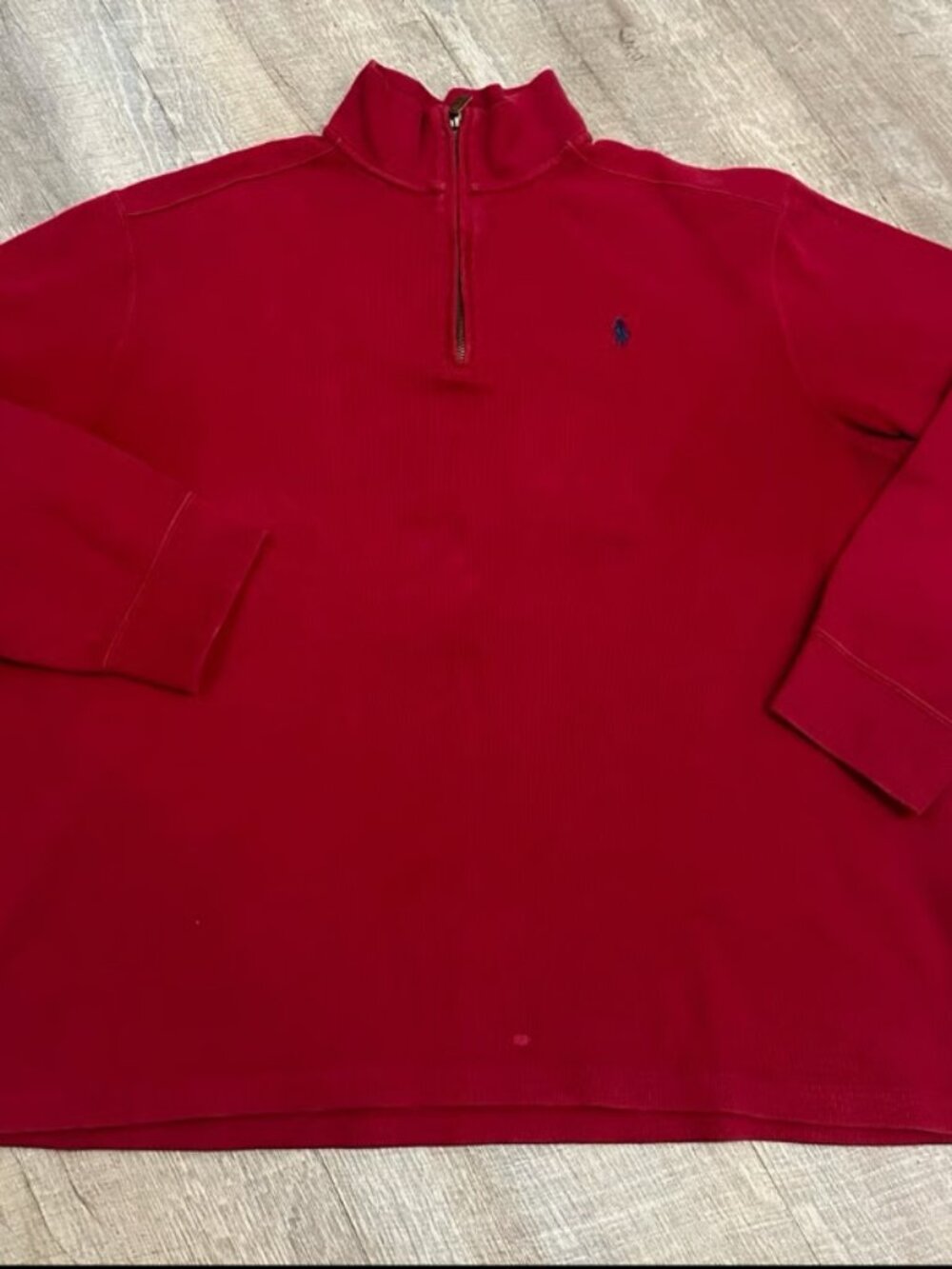 VTG Polo Ralph Lauren Red 1/4 Zip Pullover Sweater Men's